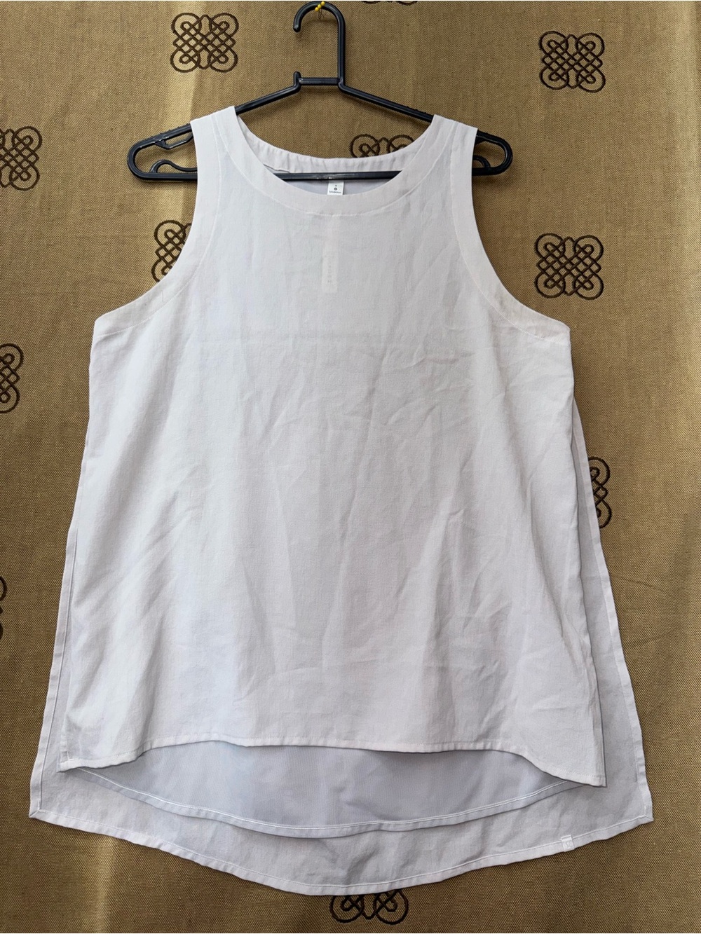 Lululemon Off White Layered Running Athletic Tank Top Size 8